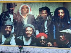 03A A photo of Bob Marley and The Whalers on a wall at the Bob Marley Museum Kingston Jamaica